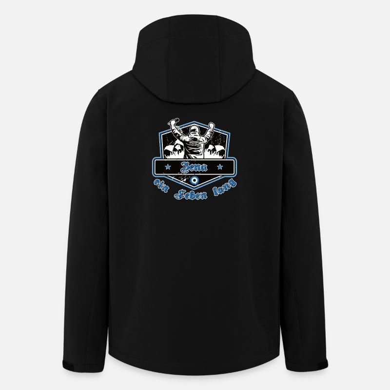 Jena ein Leben lang – Fußball - Recycelte Männer Softshell-Jacke von Stanley/Stella - Schwarz