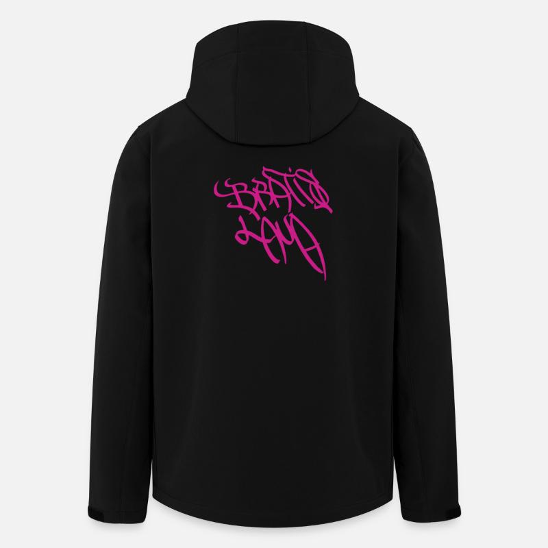 Kunstvolles Graffiti-Design in Lila Bratislava - Recycelte Männer Softshell-Jacke von Stanley/Stella - Schwarz