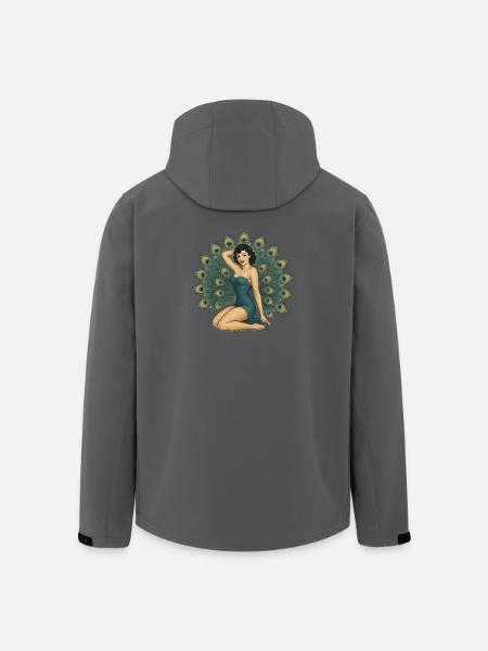 Elegant Peacock Pinup - Men’s Recycled Softshell Jacket by Stanley/Stella - black