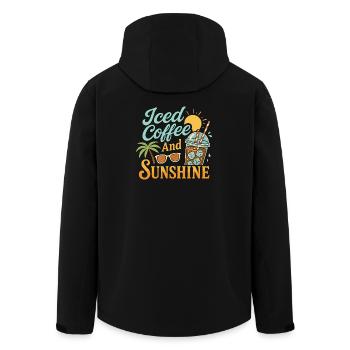 Iced coffee and sunshine - Men’s Recycled Softshell Jacket by Stanley/Stella - black - Back - AI Model Male 185 light (185cm)