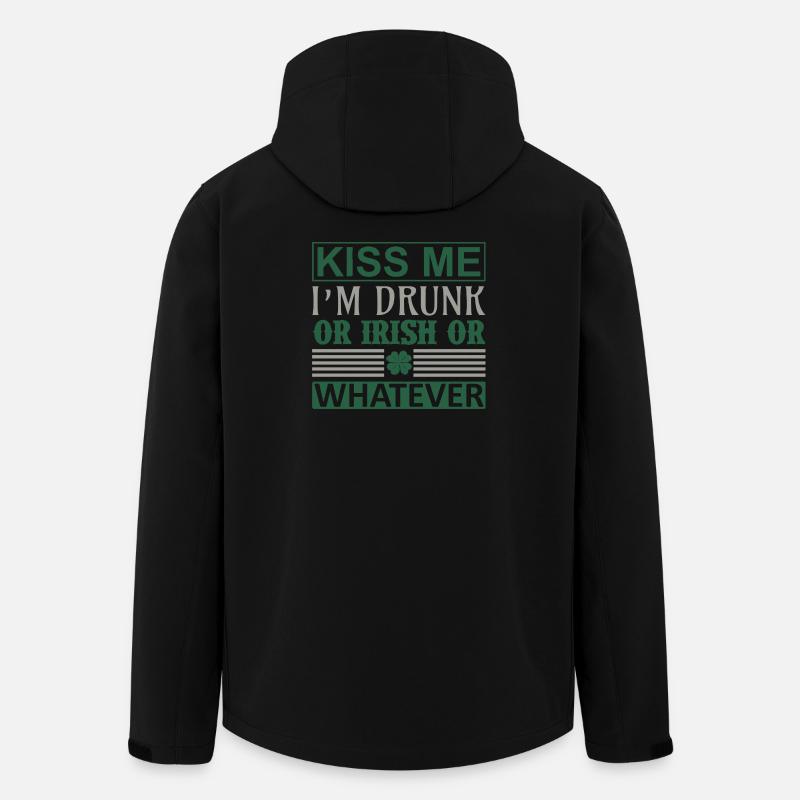 Embrasse-moi ivre irlandais - Veste softshell homme en polyester recyclé Stanley/Stella - noir