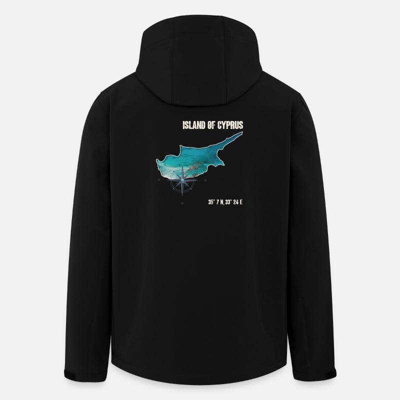 Zypern Umriss Kompassdesign - Recycelte Männer Softshell-Jacke von Stanley/Stella - Schwarz