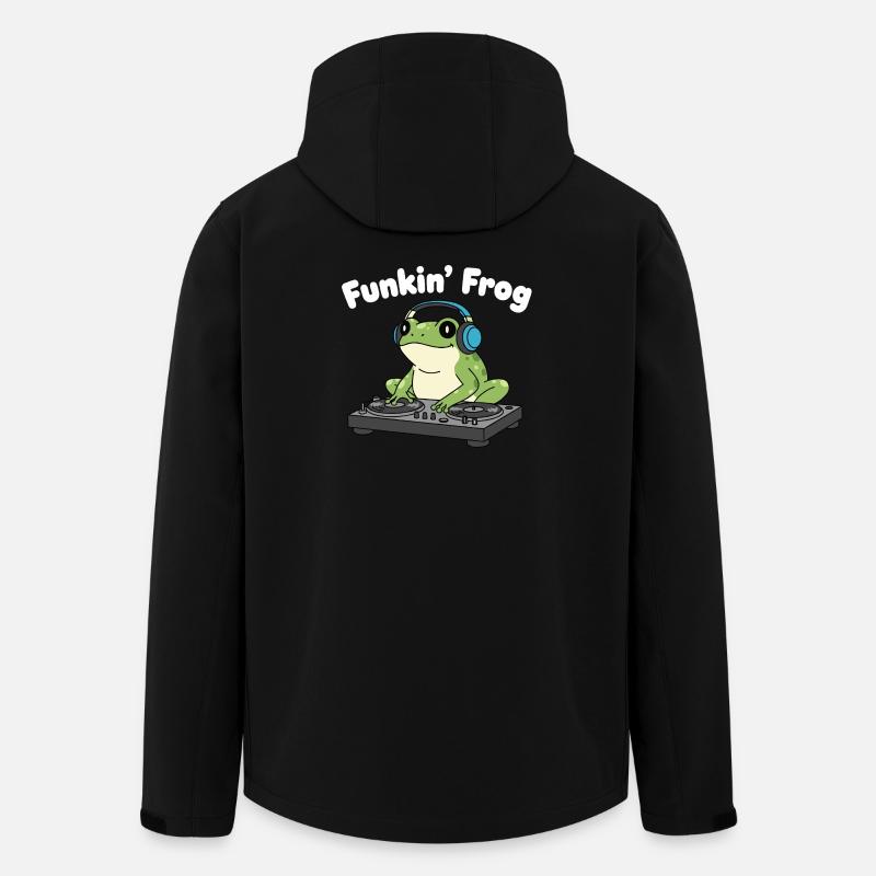 Funkin' Frog DJ in Headphones - Men’s Recycled Softshell Jacket by Stanley/Stella - black
