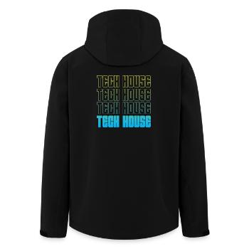 Tech House Neon Wiederholung - Recycelte Männer Softshell-Jacke von Stanley/Stella - Schwarz - Hinten - AI Model Male 185 light (185cm)