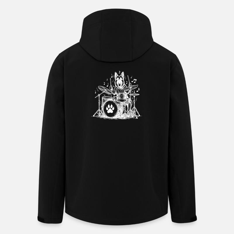 German Shepherd Drummer - Men’s Recycled Softshell Jacket by Stanley/Stella - black