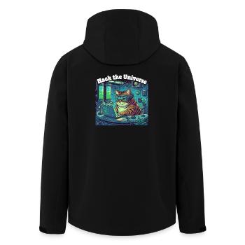 Chat hacker dans l’univers - Veste softshell homme en polyester recyclé Stanley/Stella - noir - Dos - AI Model Male 185 light (185cm)