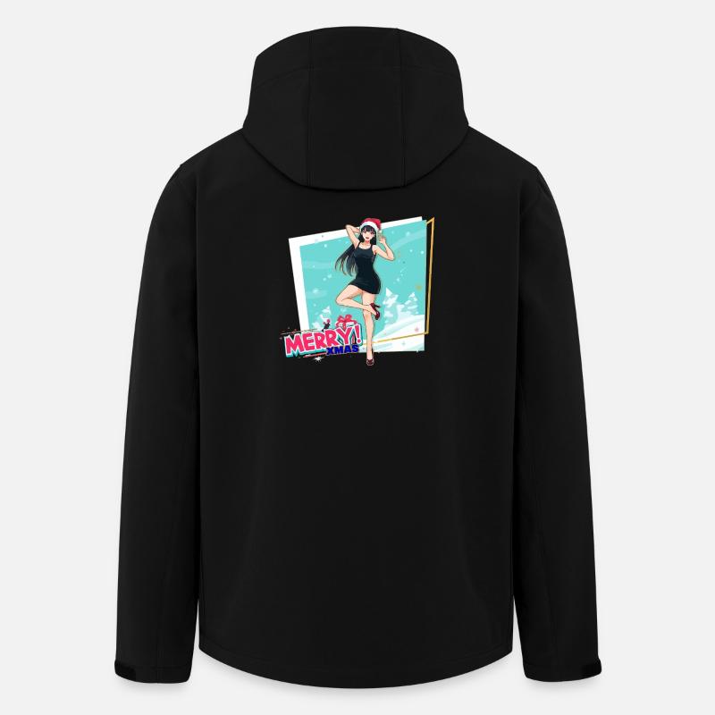 Xmas Anime im Festtagslook - Recycelte Männer Softshell-Jacke von Stanley/Stella - Schwarz