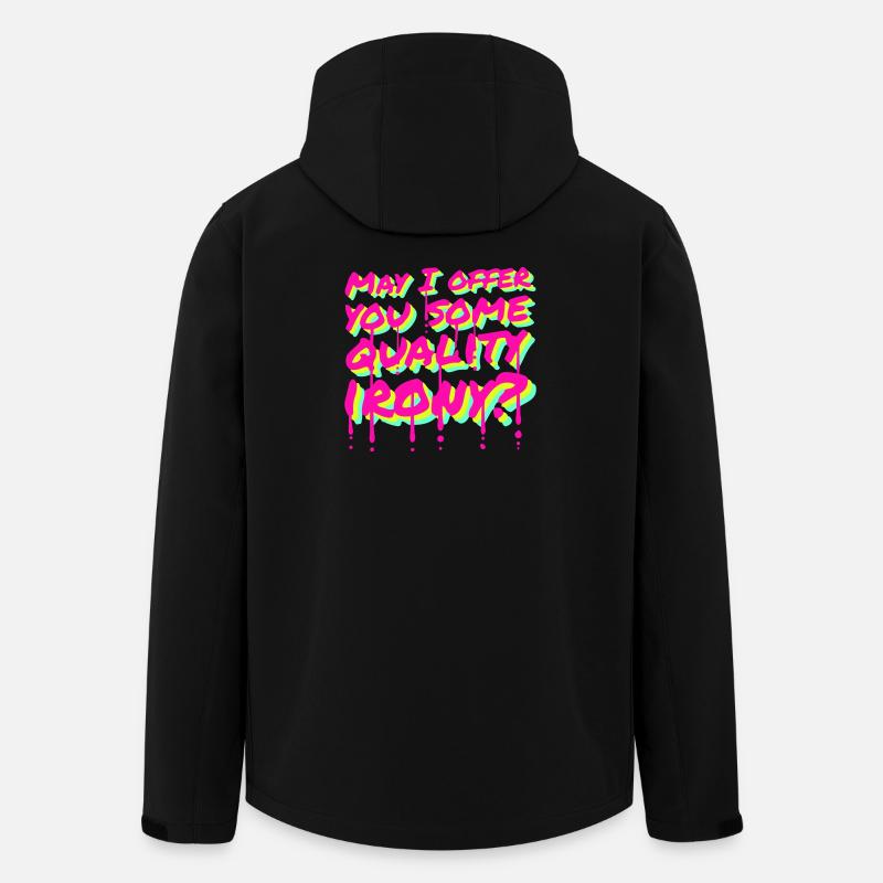May I Offer You Some Quality Irony Lustiger Spruch - Recycelte Männer Softshell-Jacke von Stanley/Stella - Schwarz