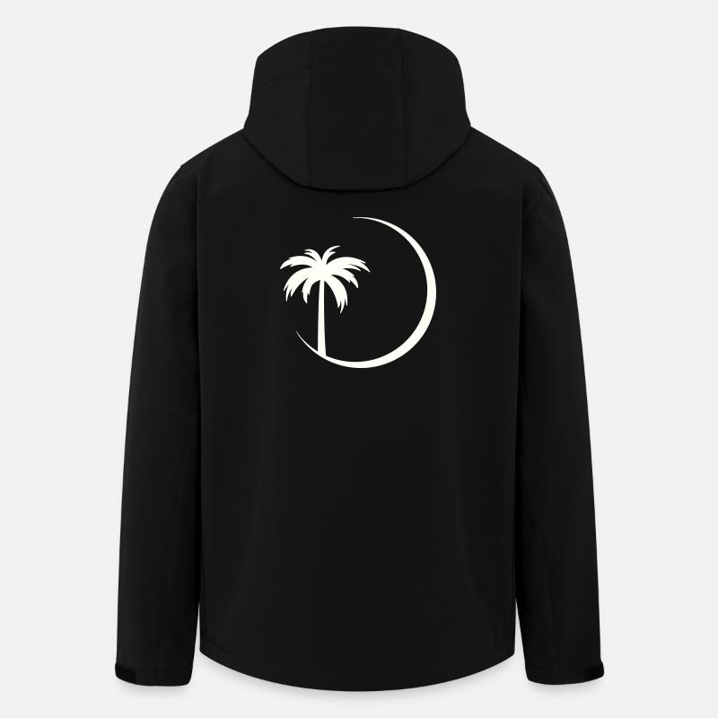Silhouette du cercle de palmiers - Veste softshell homme en polyester recyclé Stanley/Stella - noir