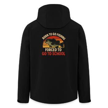 Né pour aller pêcher, forcé d’aller à l’école Pêcheur - Veste softshell homme en polyester recyclé Stanley/Stella - noir - Dos - AI Model Male 185 light (185cm)