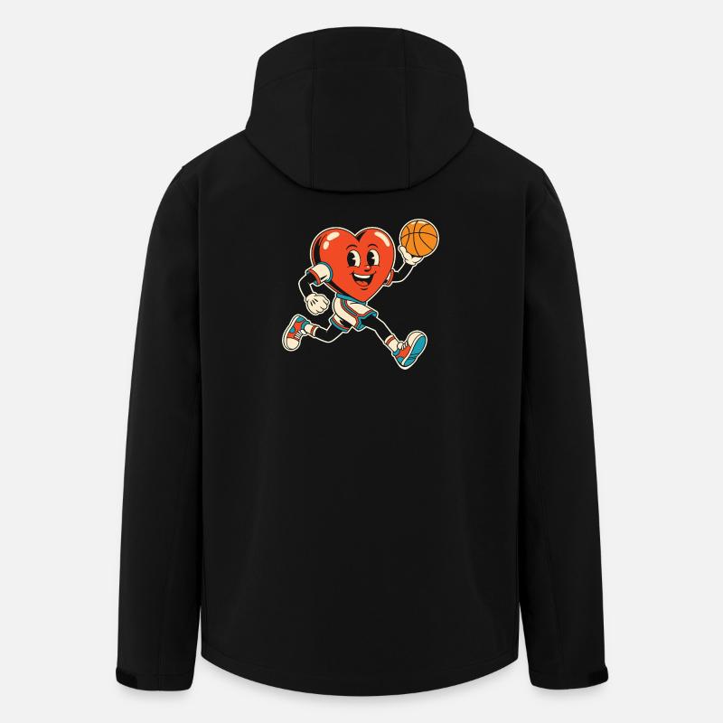 Basketball Heart Mascot Sprint - Men’s Recycled Softshell Jacket by Stanley/Stella - black