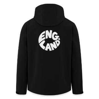 Engand Round Logo Printing Design - Men’s Recycled Softshell Jacket by Stanley/Stella - black - Back - AI Model Male 185 light (185cm)