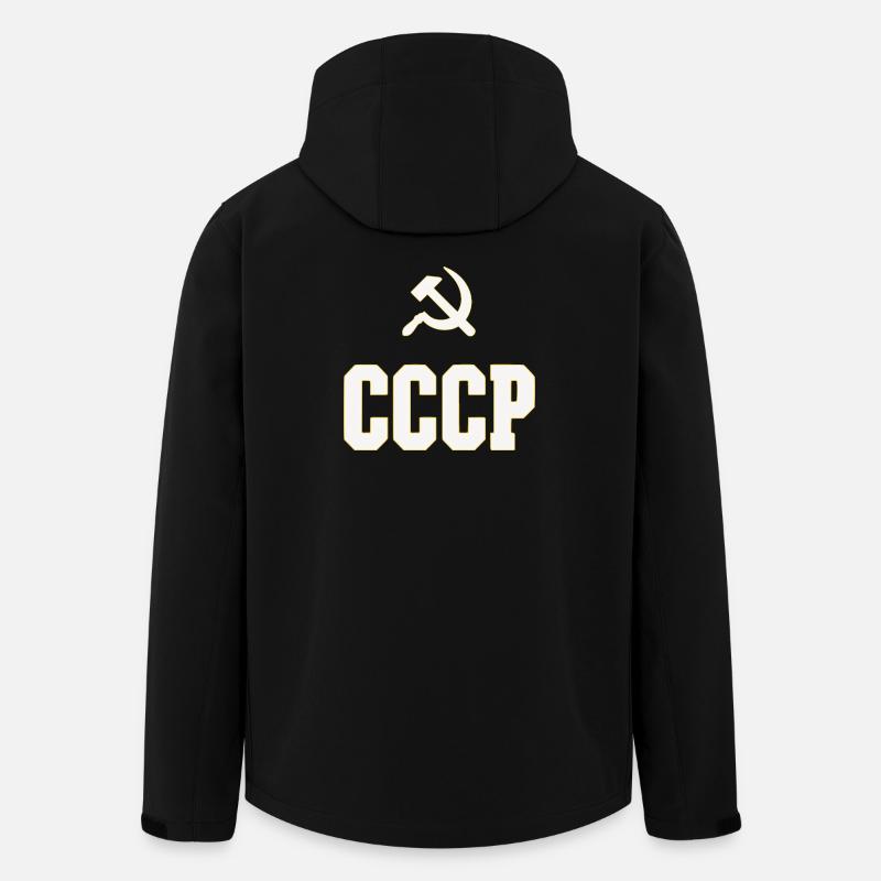 Design CCCP dans le style des années 80, bouteille rétro - Veste softshell homme en polyester recyclé Stanley/Stella - noir