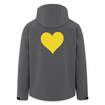 Cœur jaune cadeau jaune - Veste softshell homme en polyester recyclé Stanley/Stella - noir - Dos - AI Model Male 185 light (185cm)