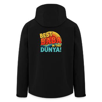 Best Baba In This Dunya Retro Sonnenuntergang - Recycelte Männer Softshell-Jacke von Stanley/Stella - Schwarz - Hinten - AI Model Male 185 light (185cm)