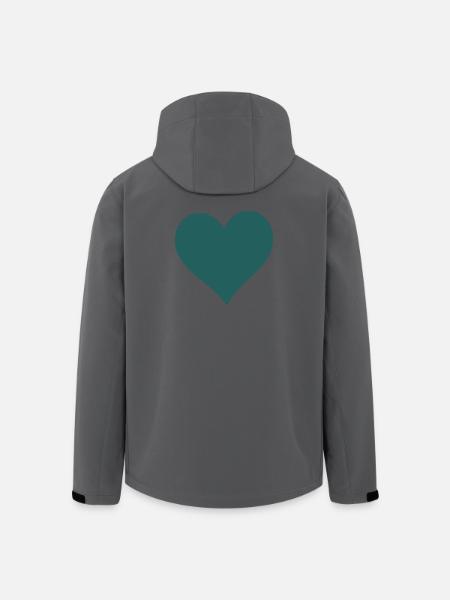 coeur bleu - Veste softshell homme en polyester recyclé Stanley/Stella - noir