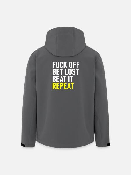 Fuck Off Get Lost Repeat - Men’s Recycled Softshell Jacket by Stanley/Stella - black