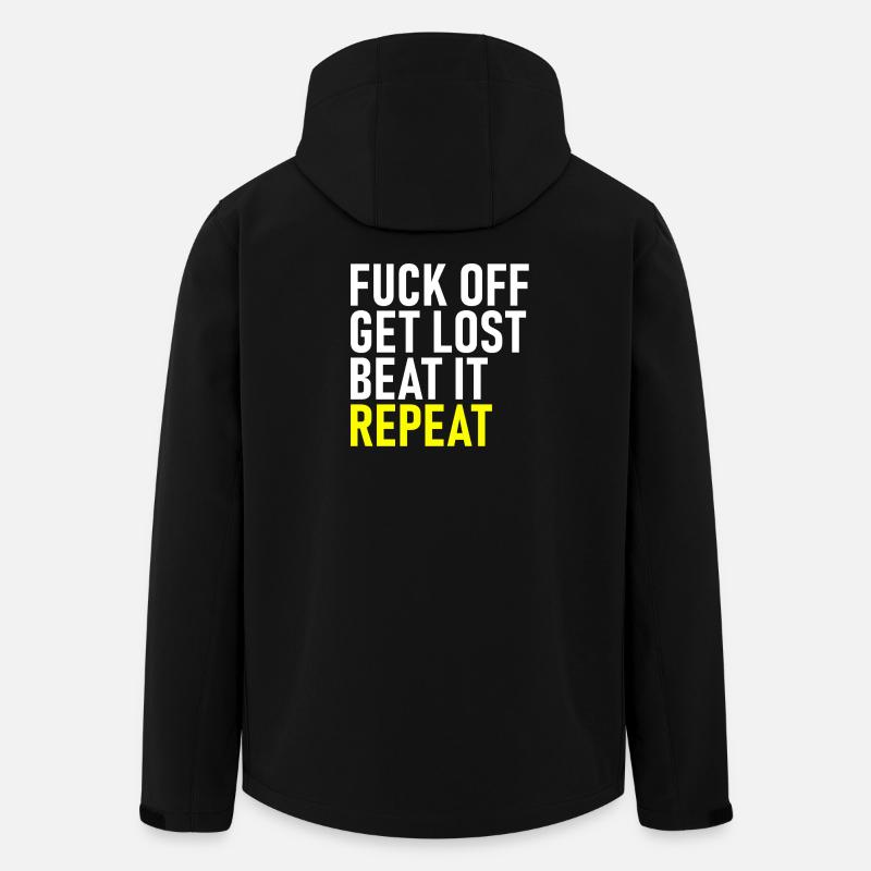 Fuck Off Get Lost Repeat - Men’s Recycled Softshell Jacket by Stanley/Stella - black