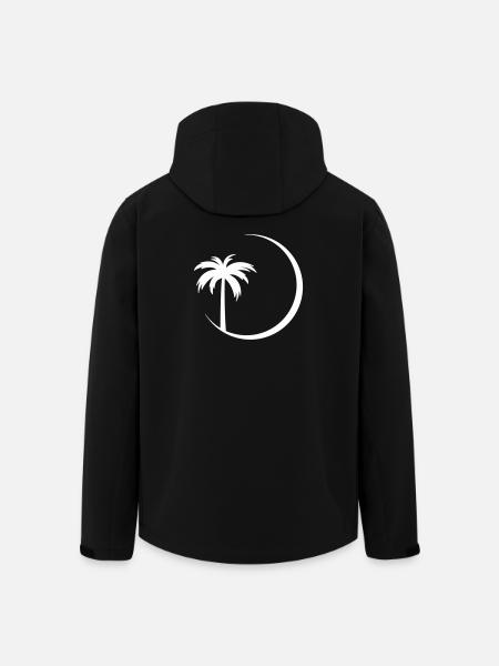 Palm tree in circle silhouette - Men’s Recycled Softshell Jacket by Stanley/Stella - black