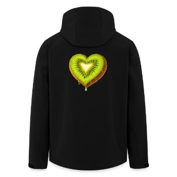 Saftige Kiwi in Herzform Illustration  - Recycelte Männer Softshell-Jacke von Stanley/Stella - Schwarz - Hinten - AI Model Male 185 light (185cm)