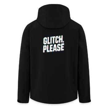 Glitch Please | Retro Gaming Hacker Vibes - Men’s Recycled Softshell Jacket by Stanley/Stella - black - Back - AI Model Male 185 light (185cm)