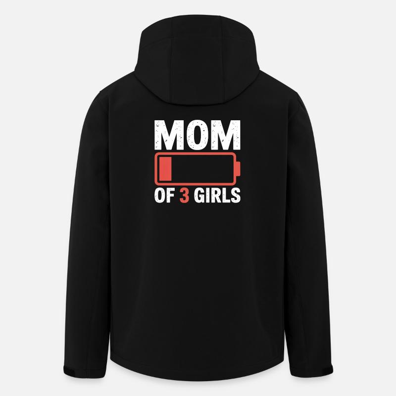 Mama von 3 Mädchen Batterie-Logo - Recycelte Männer Softshell-Jacke von Stanley/Stella - Schwarz