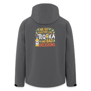 Tequila & Mauvaises décisions Cadeau d’amis drôles - Veste softshell homme en polyester recyclé Stanley/Stella - charbon - Dos - AI Model Male 185 light (185cm)