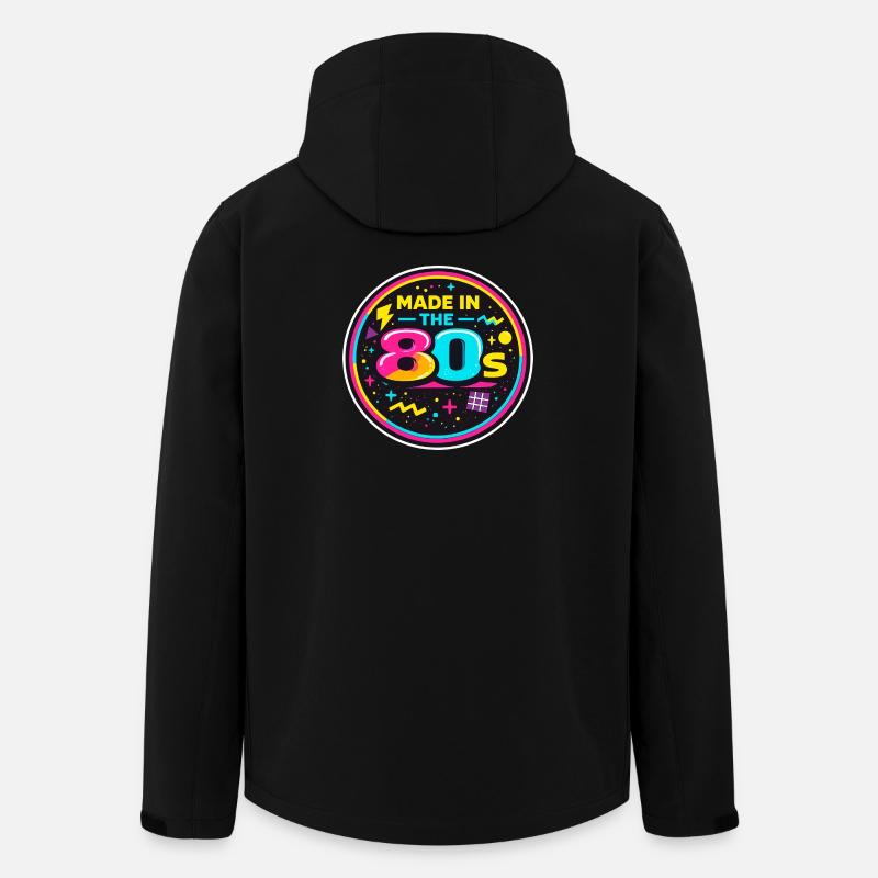 80er Neon Nostalgie Sticker - Recycelte Männer Softshell-Jacke von Stanley/Stella - Schwarz