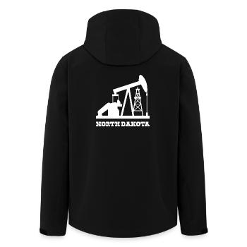 Conception de pompe à pompe pour le champ pétrolifère du Dakota du Nord - Veste softshell homme en polyester recyclé Stanley/Stella - noir - Dos - AI Model Male 185 light (185cm)