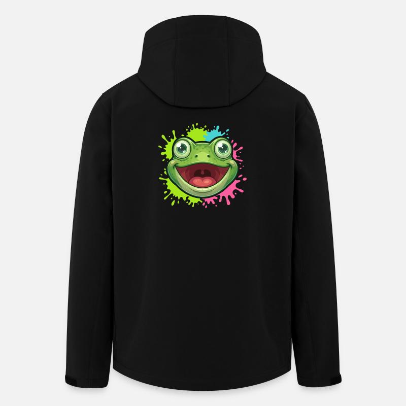 Fröhlicher Frosch Spritzer - Recycelte Männer Softshell-Jacke von Stanley/Stella - Schwarz