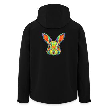 Bunte geometrische Hasen-Pop-Art - Recycelte Männer Softshell-Jacke von Stanley/Stella - Schwarz - Hinten - AI Model Male 185 light (185cm)