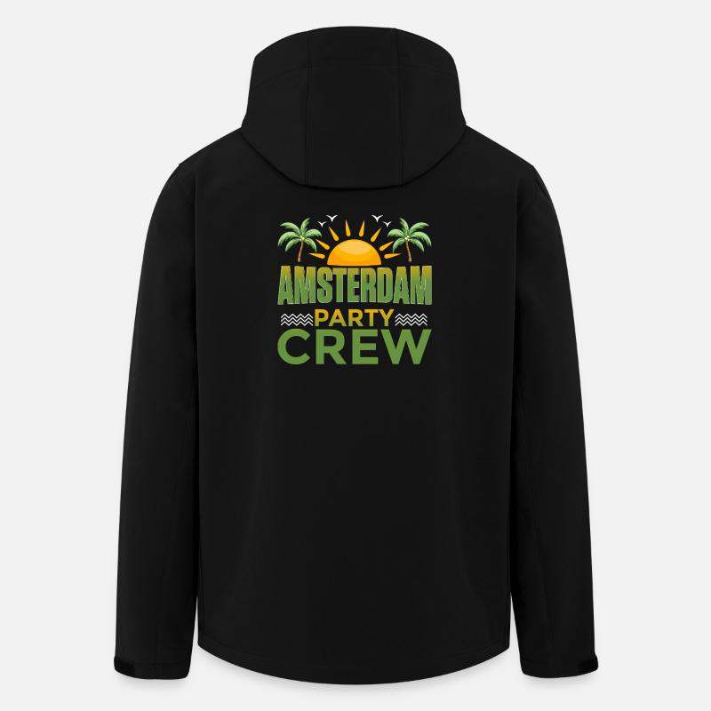 Amsterdam Party Crew - Veste softshell homme en polyester recyclé Stanley/Stella - noir