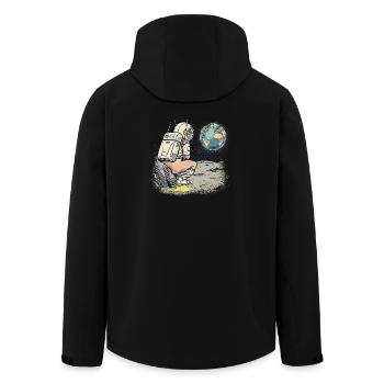 Astronautin auf dem Mond – Retro Comic Stil - Recycelte Männer Softshell-Jacke von Stanley/Stella - Schwarz - Hinten - AI Model Male 185 light (185cm)