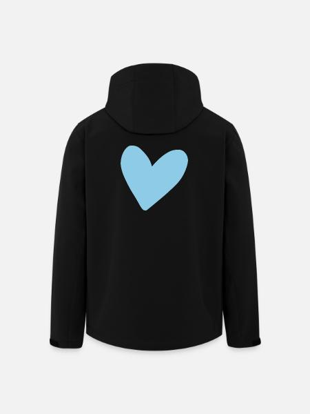 Blue Heart: Two-dimensional minimal style - Men’s Recycled Softshell Jacket by Stanley/Stella - black