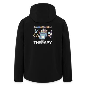 Scrapbooking ist Therapie - Recycelte Männer Softshell-Jacke von Stanley/Stella - Schwarz - Hinten - AI Model Male 185 light (185cm)