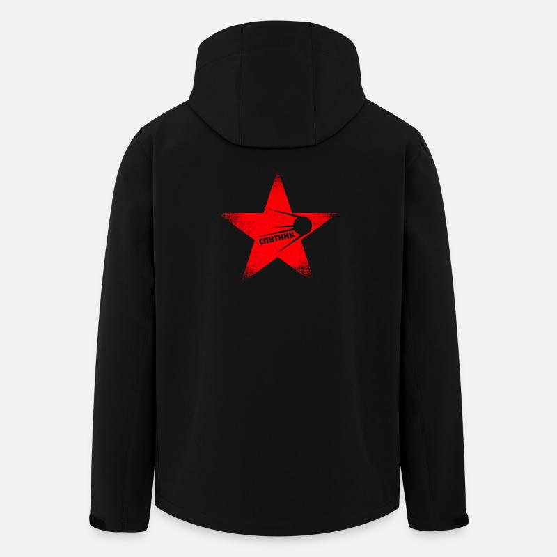 Roter Stern - Sputnik - Recycelte Männer Softshell-Jacke von Stanley/Stella - Schwarz