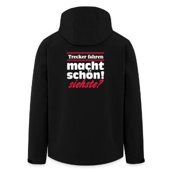 Traktor , Trecker , LandmaschineTrecker fahren(25) - Recycelte Männer Softshell-Jacke von Stanley/Stella - Schwarz - Hinten - AI Model Male 185 light (185cm)