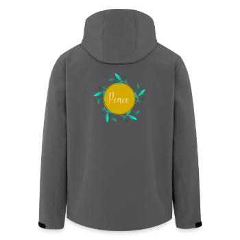 PEACE. PEACE. FRIEDEN - Recycelte Männer Softshell-Jacke von Stanley/Stella - Schwarz - Hinten - AI Model Male 185 light (185cm)
