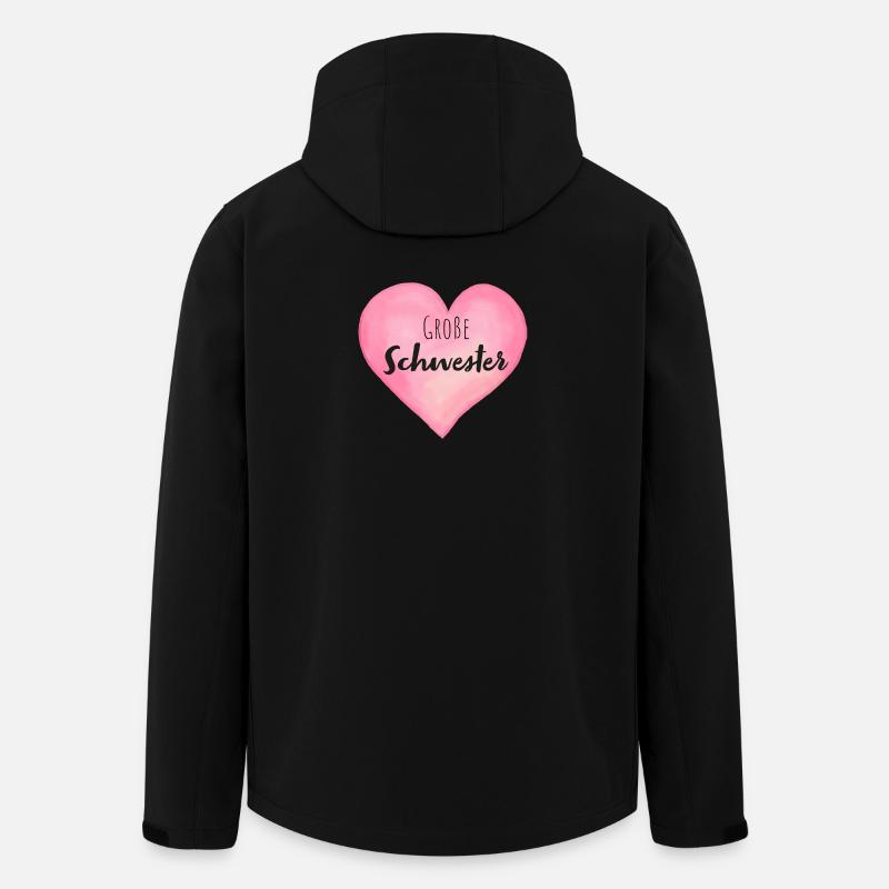 Große Schwester Herz - Recycelte Männer Softshell-Jacke von Stanley/Stella - Schwarz