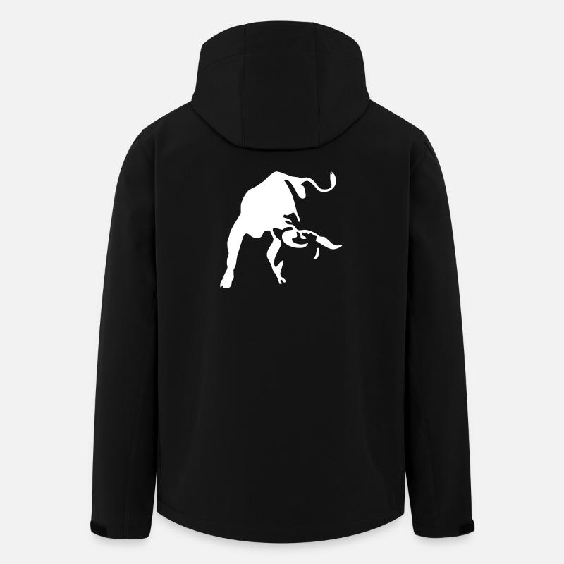Minimal Bull Silhouette Art - Men’s Recycled Softshell Jacket by Stanley/Stella - black