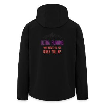 Ultra Running - Was dich nicht umbringt, gibt dir XP - Recycelte Männer Softshell-Jacke von Stanley/Stella - Schwarz - Hinten - AI Model Male 185 light (185cm)