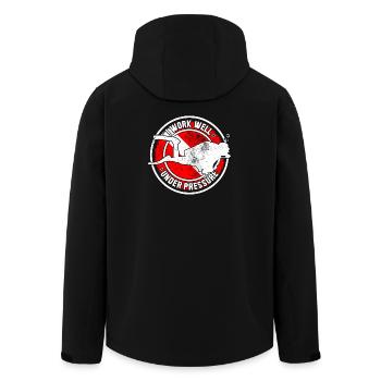 Under Pressure Bull Roundel - Men’s Recycled Softshell Jacket by Stanley/Stella - black - Back - AI Model Male 185 light (185cm)