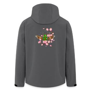 Stephanorrhina guttata species with magnolia - Men’s Recycled Softshell Jacket by Stanley/Stella - anthracite - Back - AI Model Male 185 light (185cm)