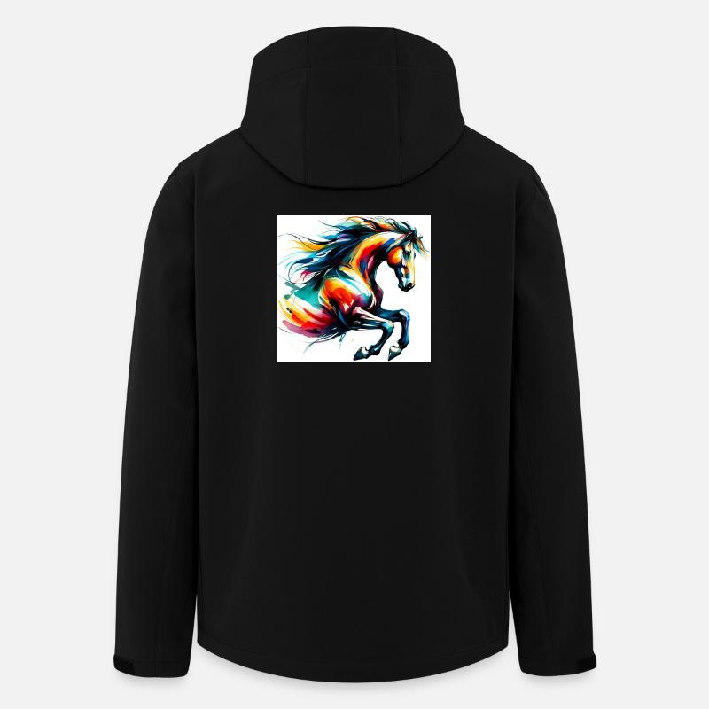 Pferd - Recycelte Männer Softshell-Jacke von Stanley/Stella - Schwarz