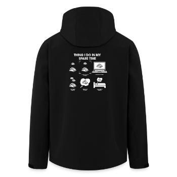 Freizeit Geek Montage - Recycelte Männer Softshell-Jacke von Stanley/Stella - Schwarz - Hinten - AI Model Male 185 light (185cm)
