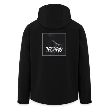 Energetic techno design with DJ motif - Men’s Recycled Softshell Jacket by Stanley/Stella - black - Back - AI Model Male 185 light (185cm)