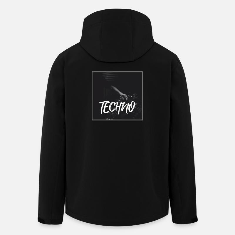 Design techno énergique avec motif DJ - Veste softshell homme en polyester recyclé Stanley/Stella - noir