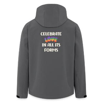 Lgbt. Celebrate love in all its forms - Men’s Recycled Softshell Jacket by Stanley/Stella - anthracite - Back - AI Model Male 185 light (185cm)