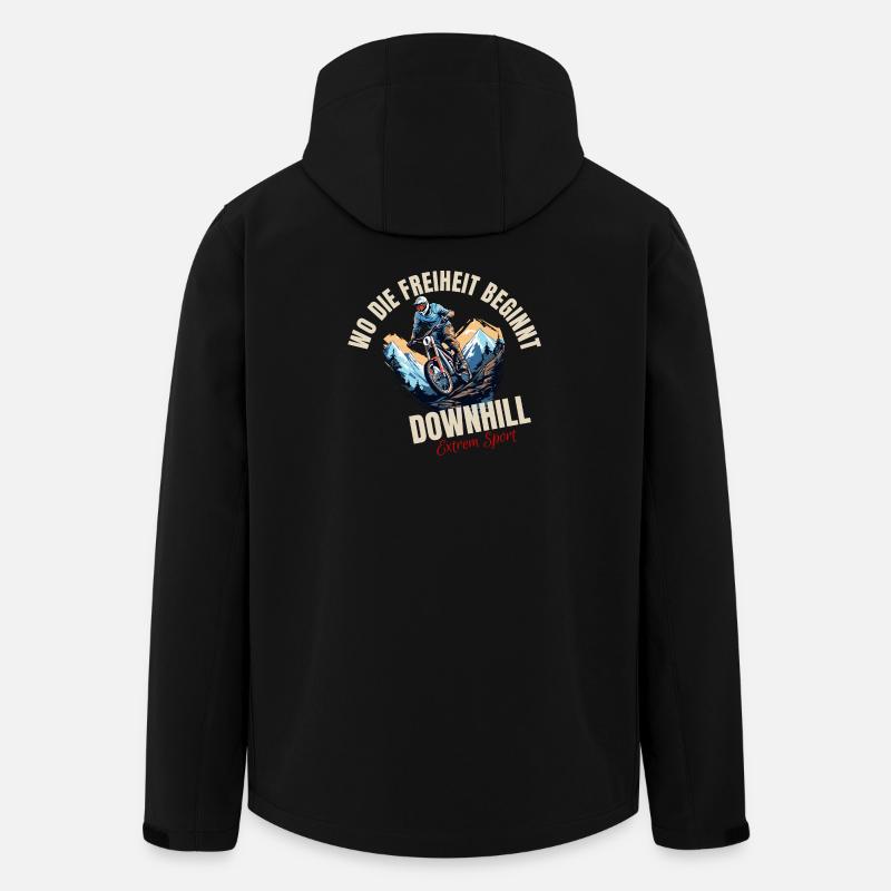 Downhill: Wo die Freiheit beginnt - Recycelte Männer Softshell-Jacke von Stanley/Stella - Schwarz