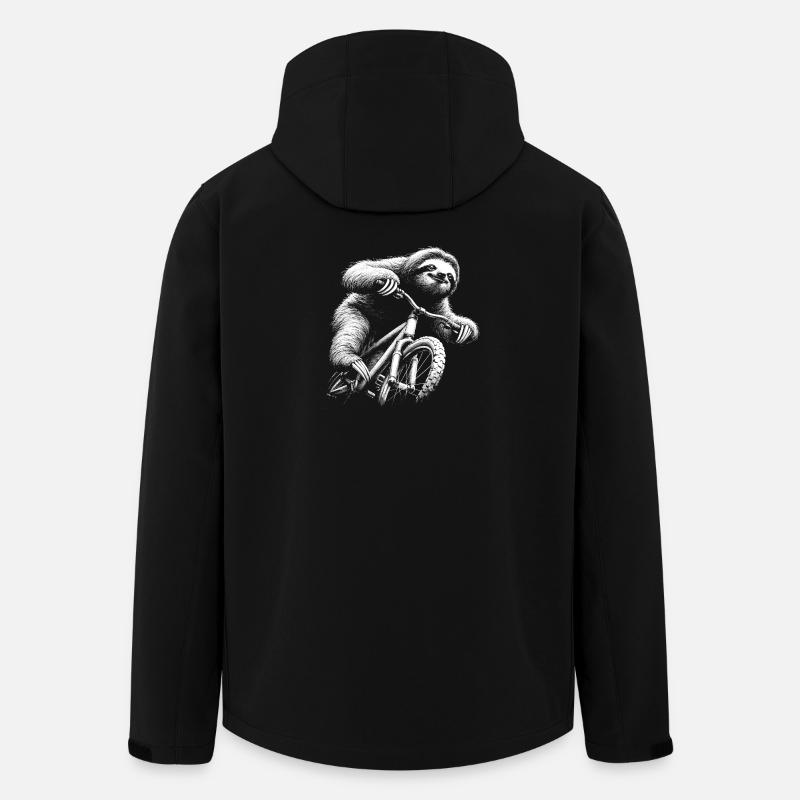 Sloth rides a bike - Men’s Recycled Softshell Jacket by Stanley/Stella - black